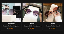 Load image into Gallery viewer, Oulylan Small Frame Black Shades Round Sunglasses Women Oval Brand Designer Vintage Fashion Pink Sun Glasses Oculos De Sol