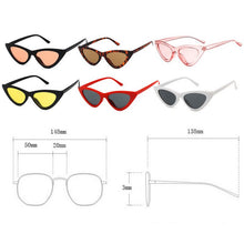 Load image into Gallery viewer, Cute Sexy Retro Cat Eye Sunglasses Women Small Black White Triangle Vintage  Ladies Sun Glasses Red Female UV400