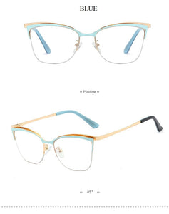2022 Fashion Square Anti-blue Glasses Frame Women Vintage Metal Optical Transparent Eyeglasses Female No Degree Oculos Feminino