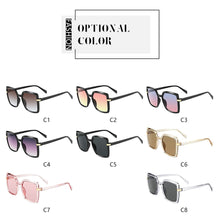 Load image into Gallery viewer, 2022 Sunglasses Women Gradient Fashion Brand Designer  retro square frame Women Sunglasses UV400 Black Shades oversized oculos