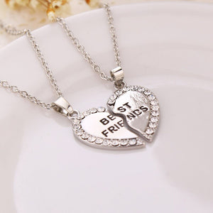 Women Jewelry Women Fashion Charming Splice Heart Pendant Best Friend Letter Necklace Gifts 1 Pair 2 Colors
