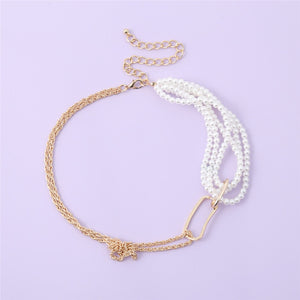 Punk Unique Imitation Pearl Chain Necklace for Women Wedding Steampunk 2020 Gothic Twisted Chunky Thick Choker Necklace Jewelry