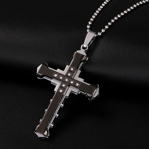 New Fashion Arrow Necklace for Men Black Metal Punk POP Cross Pendant Necklace Trendy Simple Chain Jewelry Gift collar hombre