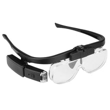 Load image into Gallery viewer, Headband Magnifier Glasses LED Light Magnifying Eyeglass 1.5x 2x 2.5x Magnifiers Lenses Eyewear For Watch Repair Reading Sewing