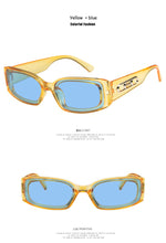 Load image into Gallery viewer, 2022 Luxury Italy  Designer  Lady Square Sunglasses Women Vintage Transparent yellow blue Sun Glasses For Female UV400