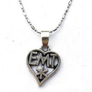 Heart Shaped EMT Necklace-Paramedic First Responder Paramedics Emergency Medical Tech Jewelry Medical Gifts