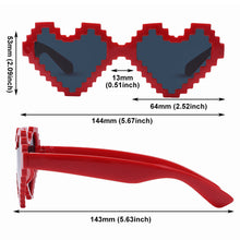 Load image into Gallery viewer, Heart Shaped Glasses Funny Mosaic Sunglasses Cosplay Face Decoration Heart Pixel Mosaic Glasses Costume Photography Accessories