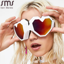 Load image into Gallery viewer, Heart Shaped Goggle Sunglasses One Piece Women Sunglasses Oversized Gradient Lens Brand Designer Eyeglass Oculos De Sol Feminino