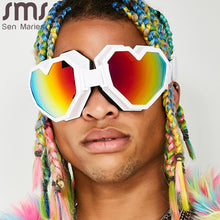 Load image into Gallery viewer, Heart Shaped Goggle Sunglasses One Piece Women Sunglasses Oversized Gradient Lens Brand Designer Eyeglass Oculos De Sol Feminino