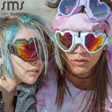Load image into Gallery viewer, Heart Shaped Goggle Sunglasses One Piece Women Sunglasses Oversized Gradient Lens Brand Designer Eyeglass Oculos De Sol Feminino