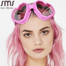 Load image into Gallery viewer, Heart Shaped Goggle Sunglasses One Piece Women Sunglasses Oversized Gradient Lens Brand Designer Eyeglass Oculos De Sol Feminino