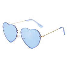Load image into Gallery viewer, Heart Shaped Sunglasses Metal Women Brand Designer Rimless LOVE Clear Ocean Lenses Sun Glasses Oculos UV400
