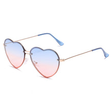 Load image into Gallery viewer, Heart Shaped Sunglasses Metal Women Brand Designer Rimless LOVE Clear Ocean Lenses Sun Glasses Oculos UV400