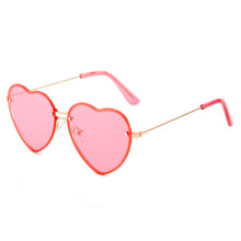 Load image into Gallery viewer, Heart Shaped Sunglasses Metal Women Brand Designer Rimless LOVE Clear Ocean Lenses Sun Glasses Oculos UV400