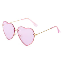 Load image into Gallery viewer, Heart Shaped Sunglasses Metal Women Brand Designer Rimless LOVE Clear Ocean Lenses Sun Glasses Oculos UV400