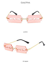 Load image into Gallery viewer, Small Rectangle Rimless Sunglasses Women NEW Fashion Blade Shape Vintage Hollow Eyeglasses Women Razor Gafas Punk UV400 Alloy