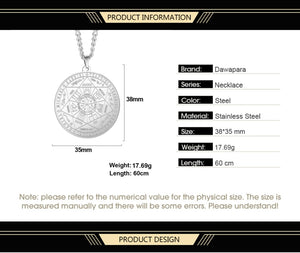 Dawapara 7 Archangels Sigil Charm Necklaces For Men  Archangels Sigil Necklaces Pentacle Magic Amulet Protection Talisman