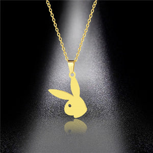 2020 New Arrivals Kpop Cute Long Ear Rabbit Bunny Pendant Necklaces playboy- Necklace Party gift Hippop Minimalist Jewelry