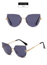 Load image into Gallery viewer, Rimless Cat Eye Sunglasses Luxury Brand Design Women Metal Sun glasses Fashion Lady Shades UV400 Eyewear oculos gafas de sol