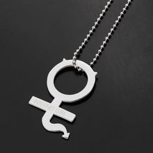 Carica l&#39;immagine nel visualizzatore di Gallery, 100% Stainless Steel Female Symbol Internet Girl She Devil Igirl Choker Necklace for Women Heavy Gothic Streetwear Chain Jewelry