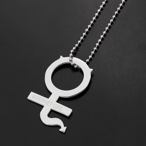 100% Stainless Steel Female Symbol Internet Girl She Devil Igirl Choker Necklace for Women Heavy Gothic Streetwear Chain Jewelry