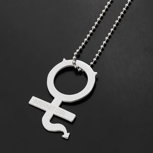 100% Stainless Steel Female Symbol Internet Girl She Devil Igirl Choker Necklace for Women Heavy Gothic Streetwear Chain Jewelry