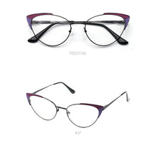 Load image into Gallery viewer, Prescription Glasses Women&#39;s Eyeglasses With Frame Myopia Clear Optical Female Eyewear Metal Cat Eye Round Fake Glasses