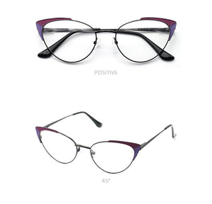 Prescription Glasses Women's Eyeglasses With Frame Myopia Clear Optical Female Eyewear Metal Cat Eye Round Fake Glasses
