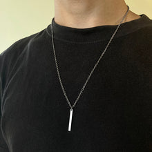 Carica l&#39;immagine nel visualizzatore di Gallery, men necklace stainless steel Necklace Women Men Simple Long Chain Rectangular pendant Necklace Statement Couples Choker Gifts
