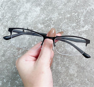 Women Half frame Finished Myopia Glasses Lady Anti-blue light Prescription glasses Men Business Nearsighted Eyewear -1.5-2.0-2.5