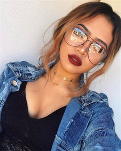 transparent women's glasses pilot glasses black frame  Spectacle Frame Clear Lens Fake Glasses feminino oculos eyeglasses
