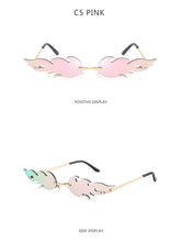 Load image into Gallery viewer, Vintage Fire Flame Sunglasses Women Men Rimless Sunglasses Luxury Brand  Rectangle Fashion Sun Glasses Clear Streetwear Shades