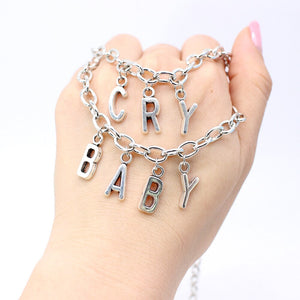 2020 Women Streetwear CRY BABY Necklace two layers Gothic Letter Name Necklace Collar Gato Collier Femme Babygirl Necklace Gifts
