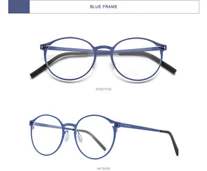 Pure Titanium Glasses Frame Women Retro Round Prescription Eyeglasses  New Men Antiskid Optical Screwless Eyewear