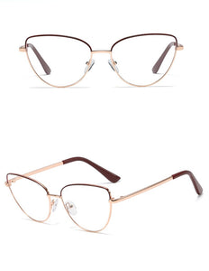 Peekaboo retro metal glasses frame cat eye female gold black clear lens triangle optical eyeglasses women's accessories