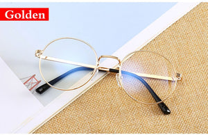 Round Glasses frame retro FemaleTransparent for Computer Lenses Metal Frame Eyeglasses Women Men Anti Blue Ray Oculos De Grau Sp