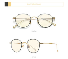 Load image into Gallery viewer, Anti Blue Light Blocking Glasses Women  Vintage Round Antiblue UV Rays Computer Gaming Titanium Eyeglasses Men