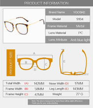 Load image into Gallery viewer, Anti Blue Light Glasses Frames Vintage Square Eyeglasses for Women Chic Clear Optical Myopia Frame