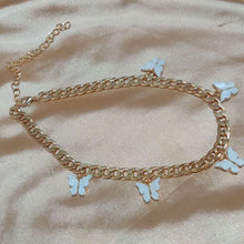 Load image into Gallery viewer, Punk Gold  Silver Color Chain 5 Butterfly Pendant Necklace for Women Wedding Party Statement 2020 Cute Choker Necklaces Jewelry