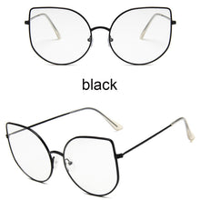 Load image into Gallery viewer, Oversized Clear Glasses Women Big Cat Eye Spectacle Frame Retro Female Metal Frame Fake Glasses Transparent Eyewear Oculos