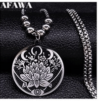 Load image into Gallery viewer, AFAWA Forest Goddess Stainless Steel Chain Necklace for Women Silver Color Statement Necklace Jewelry cadenas mujer N3323S02