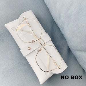 Clear Glasses Frames Women Retro Metal Polygon Eyeglasses Womens Gradient Pink Optical Frame Spectacles Hollow Design