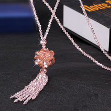 Load image into Gallery viewer, Korean Crystal Long Necklace Women Fashion Sweater Chain 2018 New Beads Tassel Bijoux Shiny Red Party Jewelry Lady
