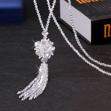 Load image into Gallery viewer, Korean Crystal Long Necklace Women Fashion Sweater Chain 2018 New Beads Tassel Bijoux Shiny Red Party Jewelry Lady