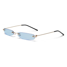 Load image into Gallery viewer, narrow sunglasses men rimless summer 2022 red blue black rectangular sun glasses for women small face hot selling