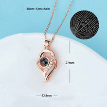 Load image into Gallery viewer, 100 Languages Love Necklace Heart Pendant Wedding Romantic I Love You Projection Necklace for Women Girl Friend Ladies Gifts