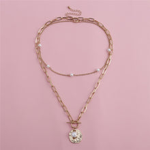 Load image into Gallery viewer, Baroque Pearl Coin Pendant Choker Necklace for Women Wedding Punk Bead Lariat Gold Color Long Chain Necklace Jewelry Gift