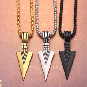 New Fashion Arrow Necklace for Men Black Metal Punk POP Cross Pendant Necklace Trendy Simple Chain Jewelry Gift collar hombre