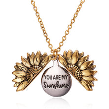 Carica l&#39;immagine nel visualizzatore di Gallery, 2020 New Gold Necklaces Women Fashion Jewelry Letter Engraved Open Locket Sunflower Pendant Necklaces Women Girl Birthday Gift