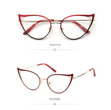 Load image into Gallery viewer, Optical Fashionable Women&#39;s Prescription Glasses Luxury Brand Fake Glasses Cat Eye Female Round Eyeglasses With Frame YINSQER
